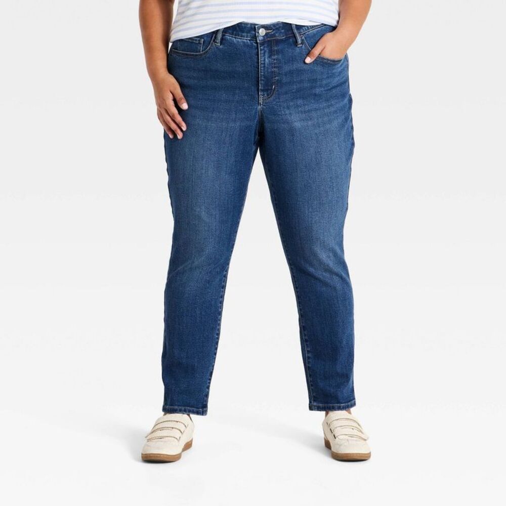 Women's Plus High-Rise Skinny Jeans - Ava & Viv Medium Wash 18